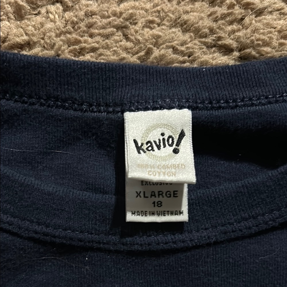 Navy and White Graphic Long Sleeve Top - Picture 3 of 6